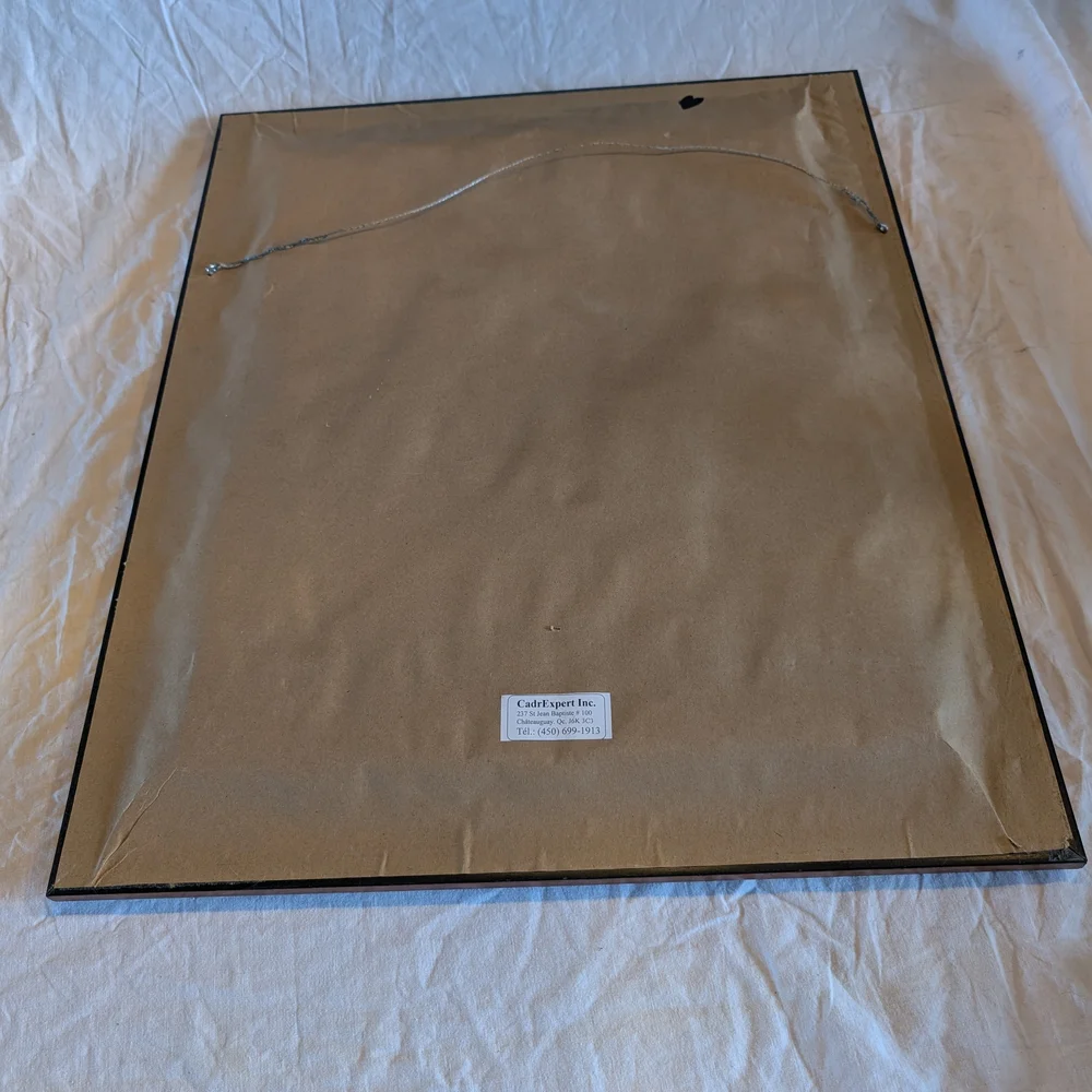 2/90$ Vintage Hand Stitched Crewel Embroidery Rooster with Brown Frame - Picture 8 of 10